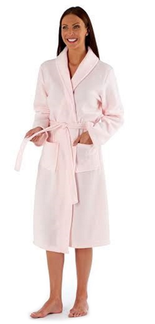 Ladies Full Length Polar Fleece Dressing Robes Womens Long Bath Robe
